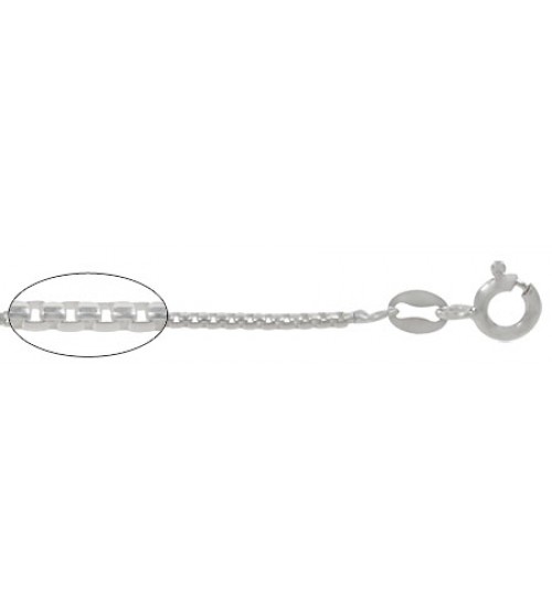 1mm Half Round Box Chain, 16" - 24" Length, Sterling Silver